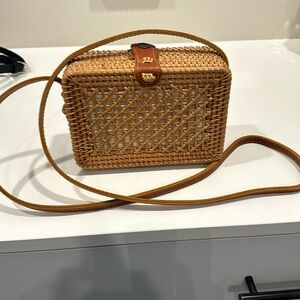 Straw square handbag